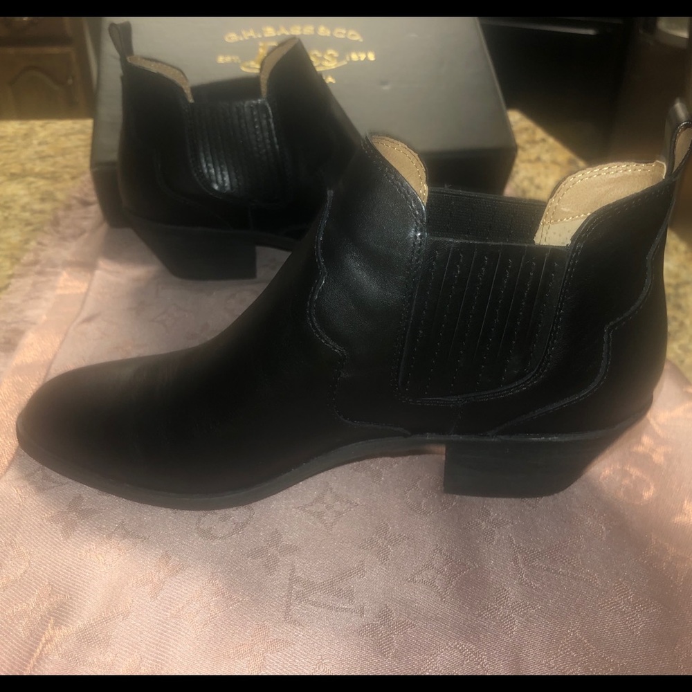 G H Bass & Co leather booties